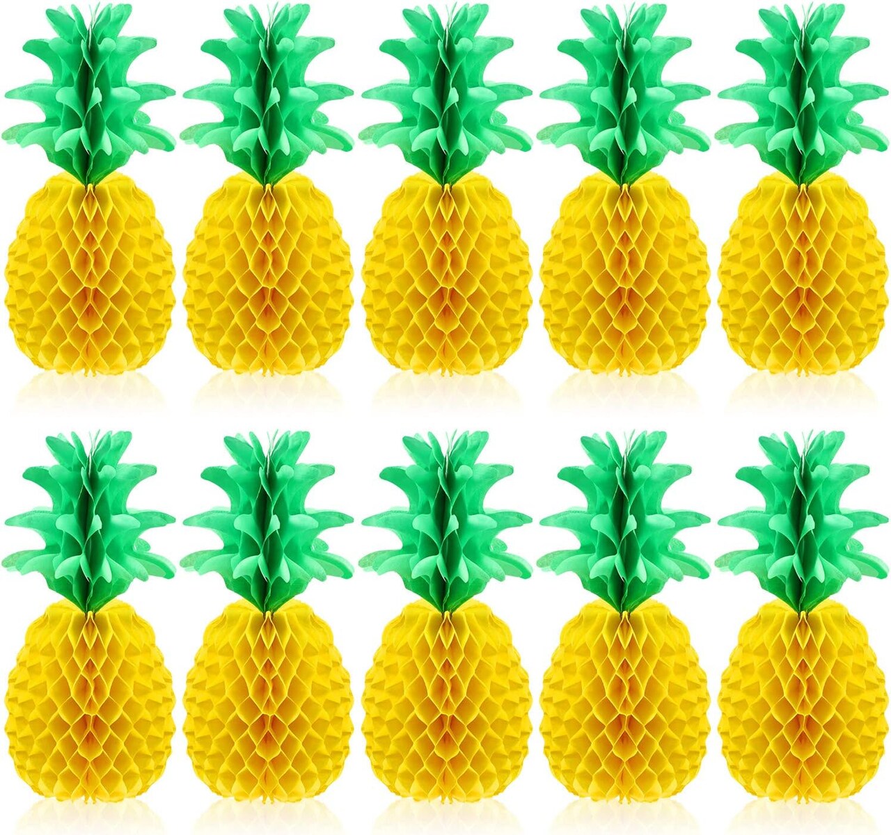 10 Packs Pineapple Decorations 14 Inch Pineapple Honeycomb Centerpieces